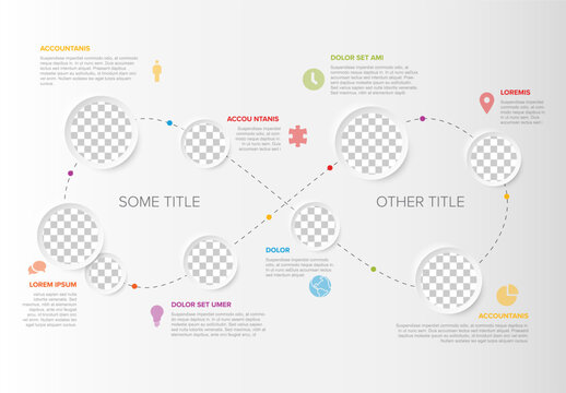 Create a professional presentation with this modern infinity loop infographic. This infinity loop infographic template features clean photo placeholders and colorful icons.