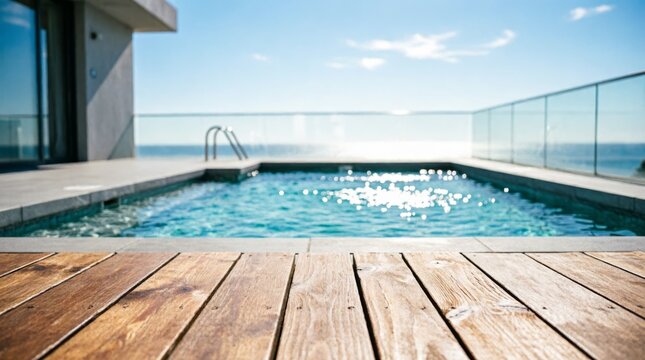 Modern Rooftop Pool with Ocean View for Luxury Lifestyle