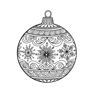 Elegant vintage christmas ornament with snowflakes