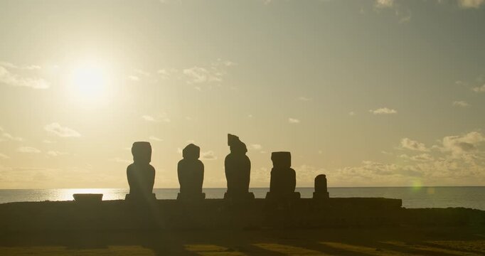 Moai in Ahu Tahai, Hanga Roa, Easter Island