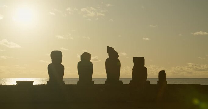 Moai in Ahu Tahai, Hanga Roa, Easter Island