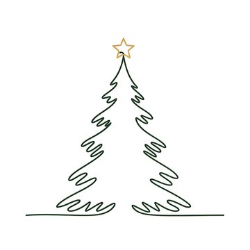 Hand-drawn christmas tree with star top