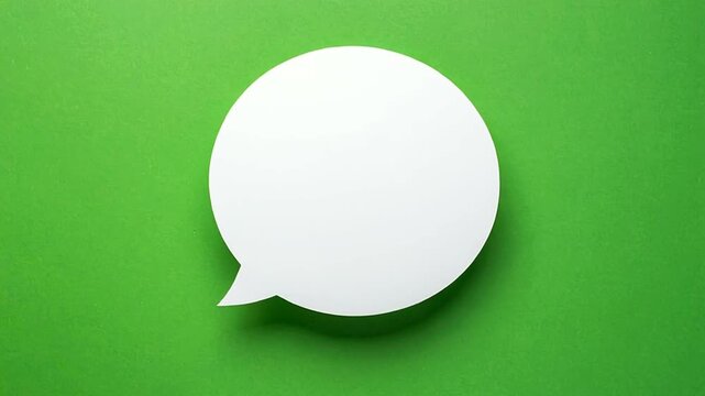 Comment Pop Up Paper Cut Speech Bubble Icon Comment Pop Up on Green Background For Digital Communication And Social Media Engagement Design