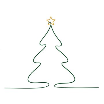 Minimalist christmas tree with star top