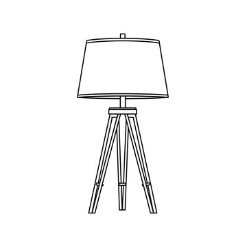 Modern tripod floor lamp with shade