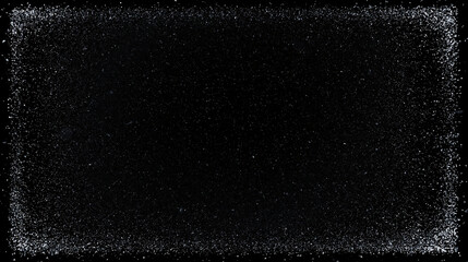 Plakat Winter frost and snow frame on black background. Frozen ice crystals and snowflakes border with central copy space. Christmas holiday overlay effect