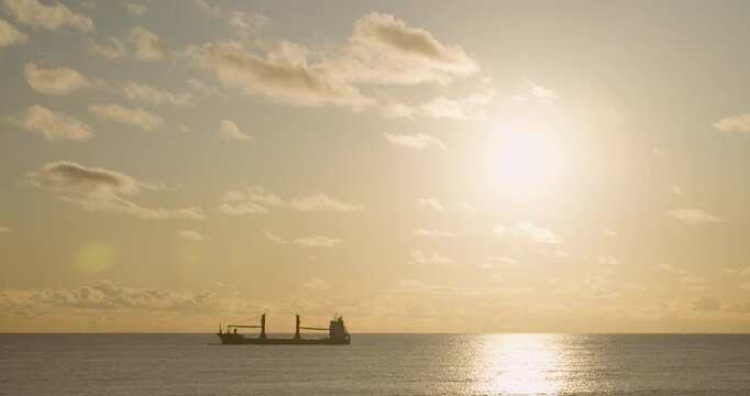 Fishing boats in the coast of Ahu Tahai, Hanga Roa, Easter Island during sunset