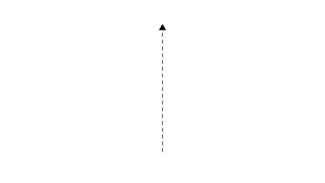 up arrow direction icon with dotted line animation. dot arrows icon sign animated. white straight arrow 4k motion video white background.