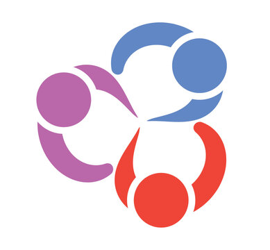 Colorful Abstract People Icons Representing Communication and Interaction