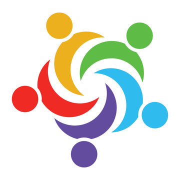 Colorful Abstract Representation of People in Unity and Collaboration Concept