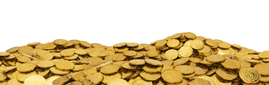 Pile of Gold Coins Symbolizing Wealth and Financial Success