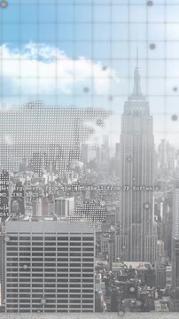 Animation of data processing over city