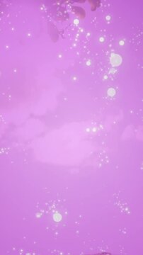 Animation of snow falling over glowing purple background