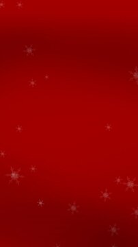 Christmas wreath decoration and snowflakes icons falling against red background
