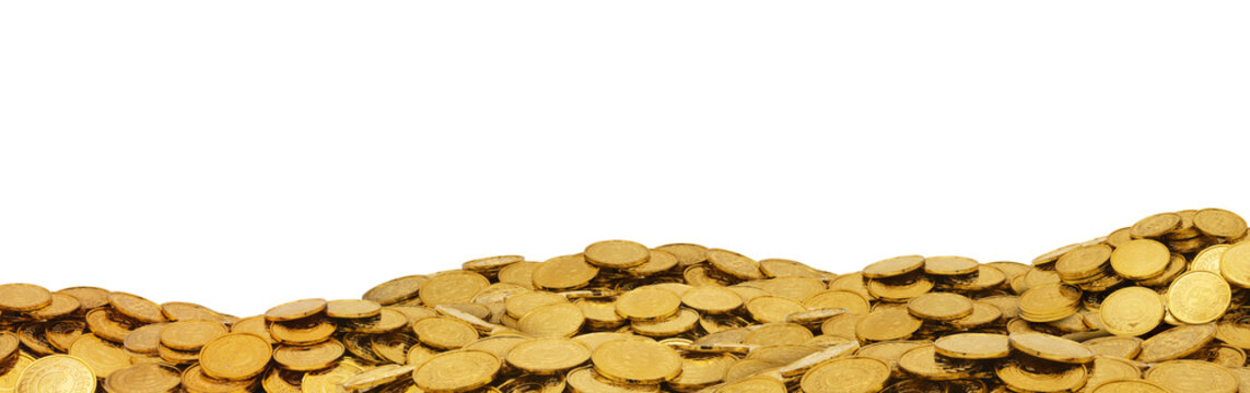 Pile of Gold Coins Symbolizing Wealth and Financial Success
