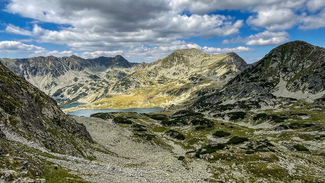 high mountain landscape, Bucura Lake, Retezat Mountains, Romania 