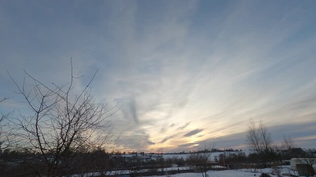 Cinematic Sunset Sky With Dynamic Clouds Timelapse

