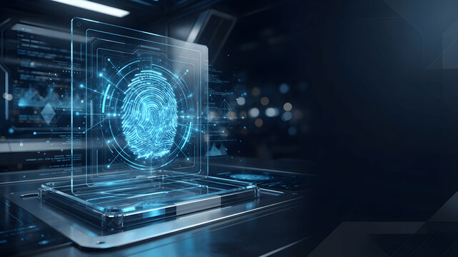 Futuristic Holographic Fingerprint Interface For Cybersecurity Biometric Authentication