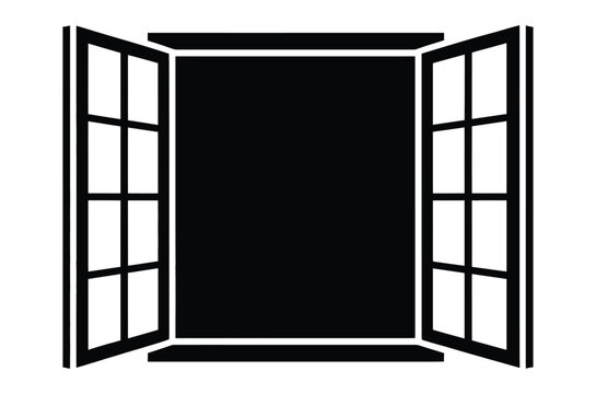 Open window icon with a classic pane design