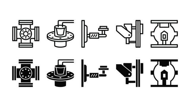 Molecular Beam Line and Solid Icon Pack For Semiconductor | MBE, Vacuum Chamber, Thin Film, Epitaxy - Clean Modern and Editable Vector Icons