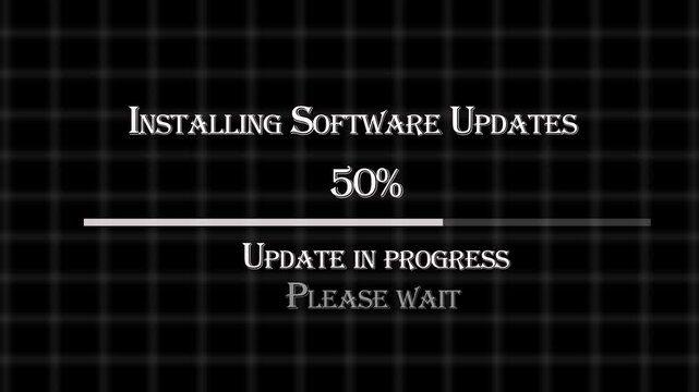 Software update installation progress bar at 10 percent