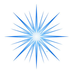 Fototapeta premium Radiant blue starburst emanating light during a bright celebration isolated on transparent background