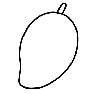 Fresh mango fruit line art coloring page vector illustration