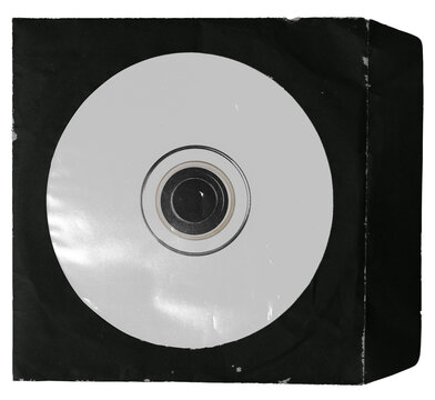 Blank old black CD sleeve. png isolated on transparent background