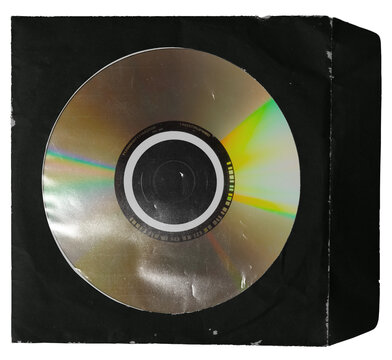 Blank vintage black CD sleeve. png isolated on transparent background