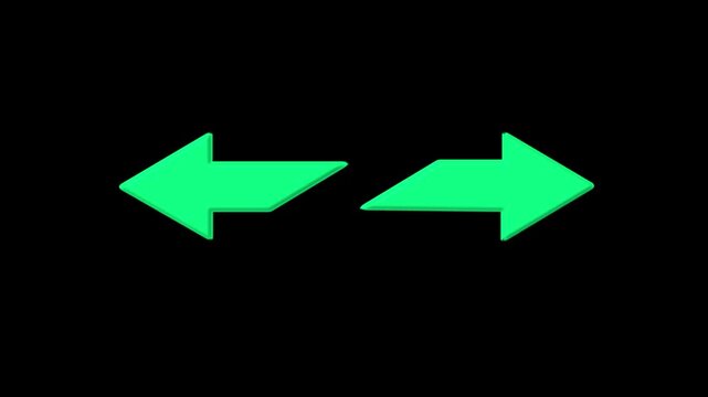 Two Black Arrows Pointing in Opposite Directions on White Background left right