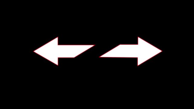 Two Black Arrows Pointing in Opposite Directions on White Background left right