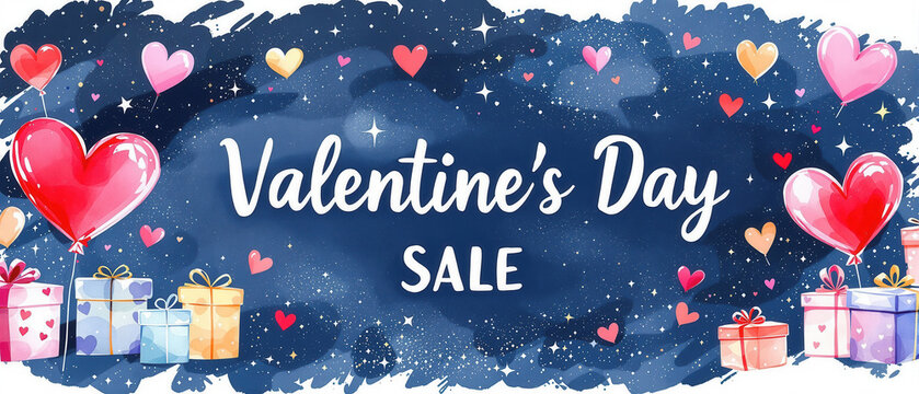 Valentines day sales banner