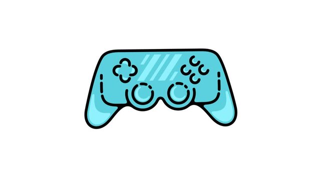 High-quality motion graphic of a stylized gaming controller revealing itself. Clean dynamic animation asset suitable for modern tech vlogs, streams, UI design, overlays, and video game industry videos