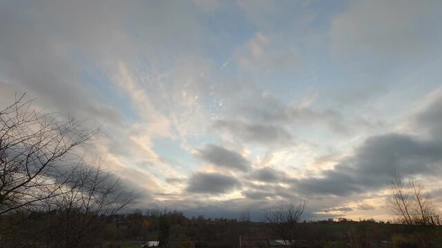 Evening Cloudscape With Changing Light Timelapse

