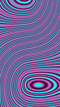 Abstract Wavy Distortion Background with Neon Lines