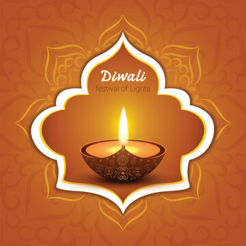 Lit Diya for Diwali Festival of Lights Illustration