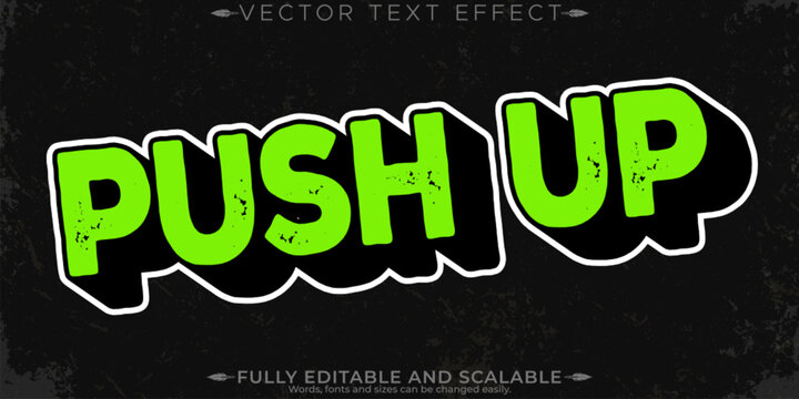 Push Up text effect, editable green and bold text style