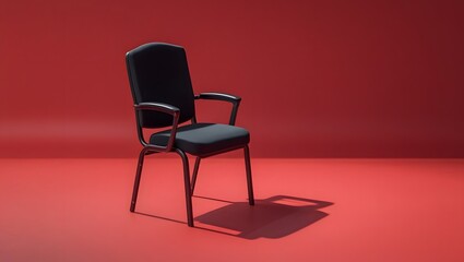 Fototapeta premium Professional Conference Chair Isolated on Flat Red Color Background