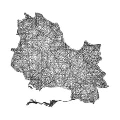 Fototapeta premium Sketch Saint Andrew (Jamaica) outline map design