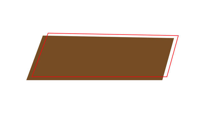 Brown Slanted Trapezoid Banner with Geometric Shape and Modern Promotional Label Design Element
