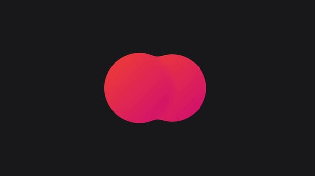 Minimalist red circle morphing animation on dark 4k background, for motion abstract