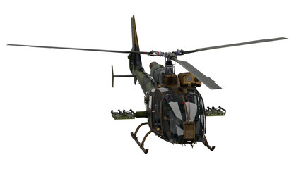 Fototapeta premium 3d rendering detailed model of a military helicopter in flight