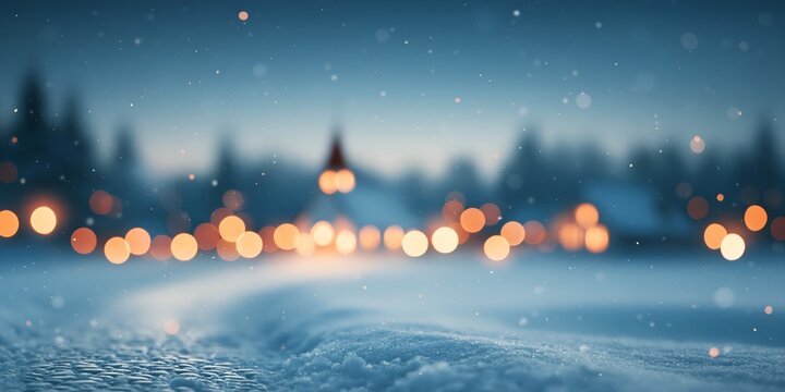 Calm winter night with snow