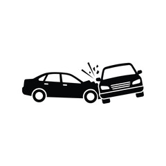 Naklejka premium Car crash icon showing a vehicle collision and traffic accident vector illustration