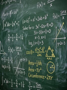 Quadratic Formula Close-Up on Chalkboard