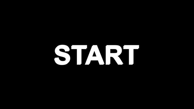 The word start written in bold white capital letters against a solid black background, representing a beginning, initiation, or launch concept