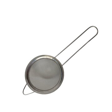 Kitchen sieve and mesh strainer isolated on white background
