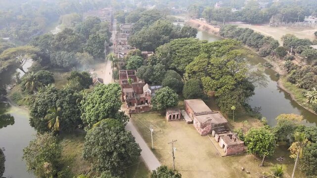 Drone Flyover of Panam Nagar Ancient Merchant City and Heritage Architecture in Bangladesh