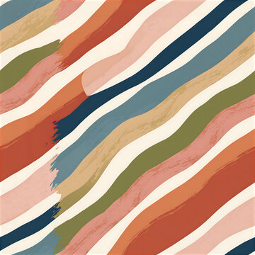 Rainbow Irregular Stripes Seamless Pattern