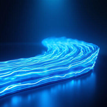 Futuristic data bus concept sculptural hero object 3D render